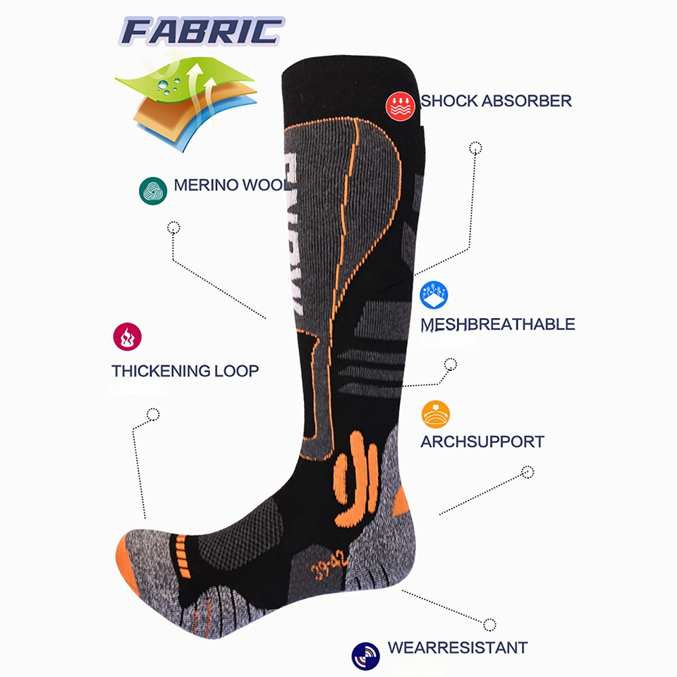 جوارب تزلج طويلة تصل إلى الركب - مراجعة Thermal Sock Winter وسعره