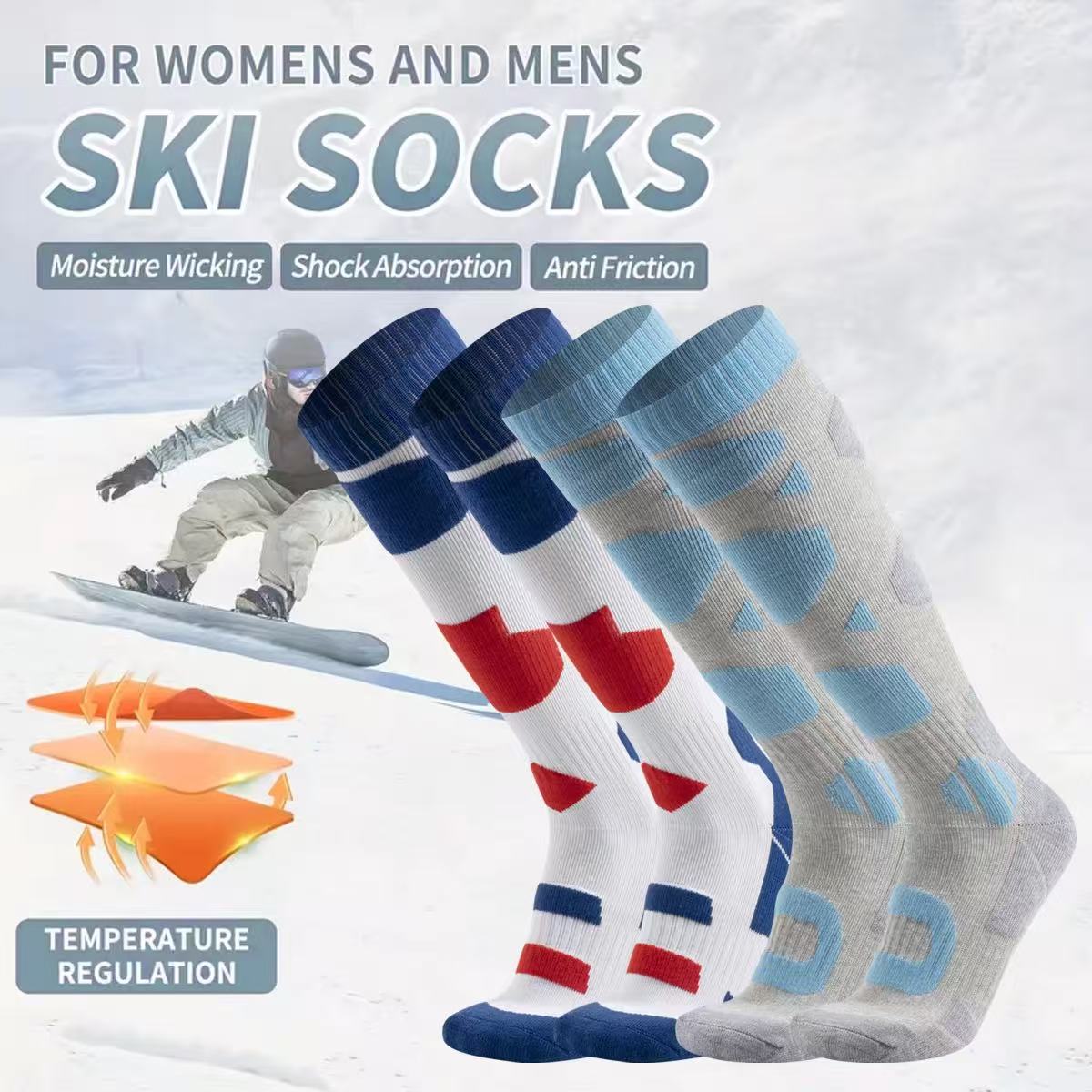 جوارب تزلج شتوية حرارية سميكة  - مراجعة Thermal Sock Winter وسعره